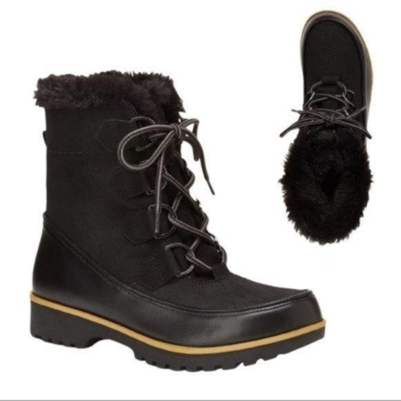 Jambu JBU Maldive Faux Fur Cuff Weather Ready Waterproof Boot Black - NEW Size 6 - Picture 1 of 6